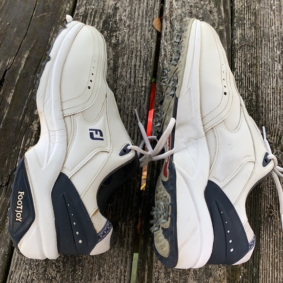 Foot joy white & blue lace up golf shoes sz 9 1/2 - Picture 4 of 10